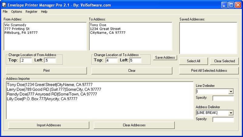 Envelope Printer Manager Pro Screenshot